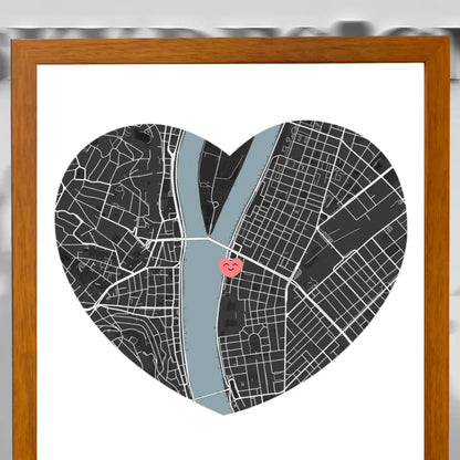Szív alakú térkép falikép